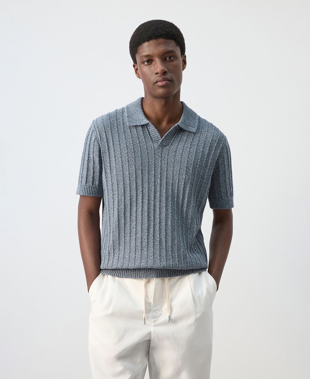 Мужская поло-рубашка Mango Cotton Fine-Knit