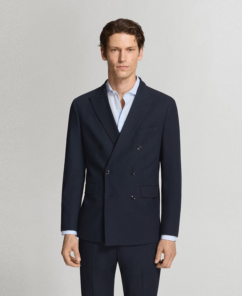 Mango Мужской приталенный пиджак-блейзер Monaco Double-Breasted Slim-Fit