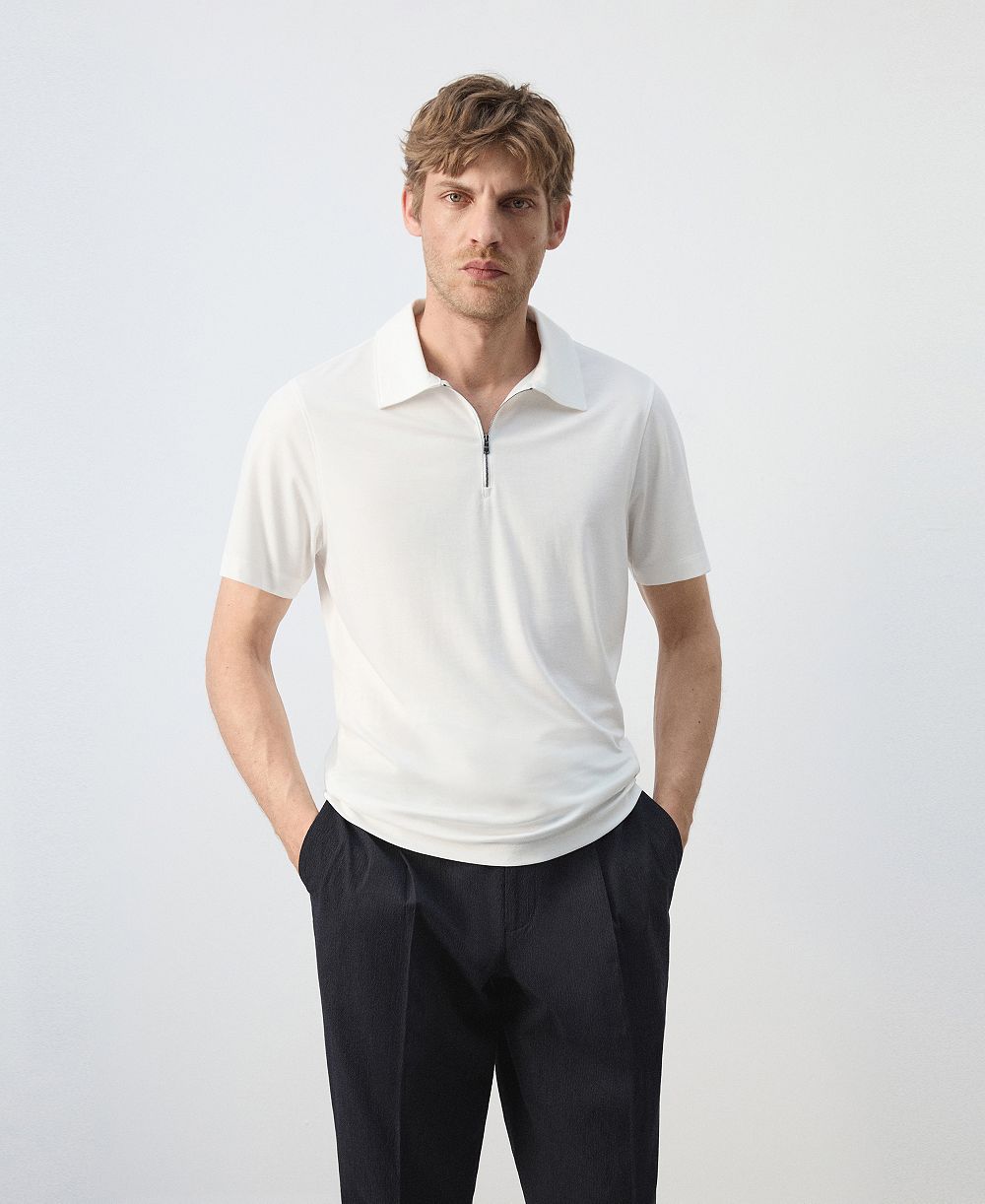 Мужская рубашка-поло MANGO Regular-Fit Zip-Up