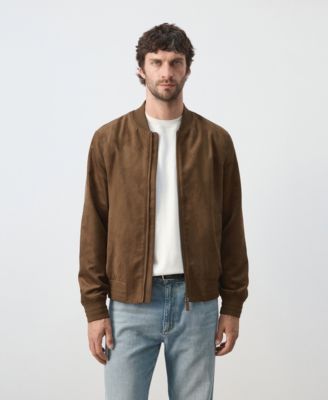 Mango Men's Suede-Effect Bomber Jacket