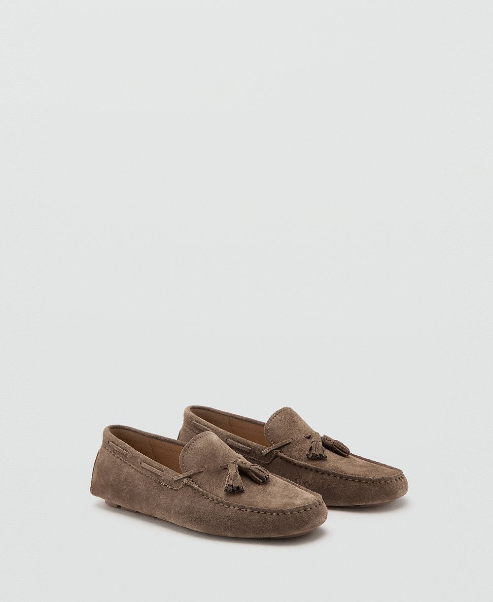 Mango Men's Fringe Suede Driving Shoes