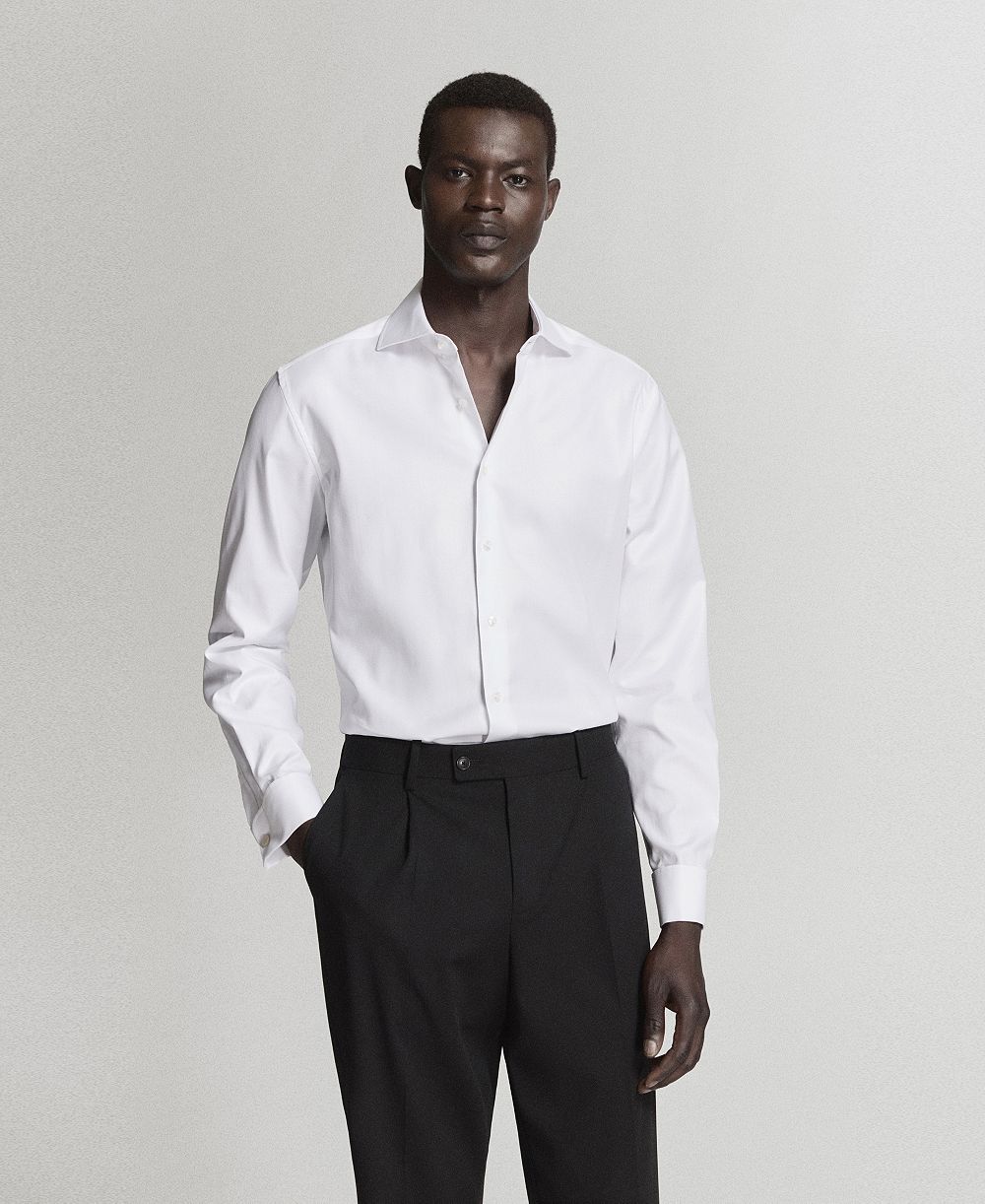 Мужская хлопковая рубашка Mango Slim-Fit для костюма