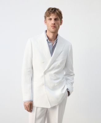 MANGO Мужской льняной пиджак Lyocell Double-Breasted