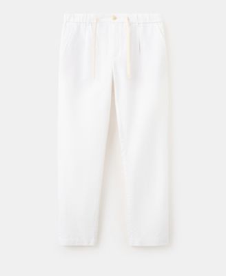Mango Men's Slim-Fit Cropped Cotton-Linen Pants