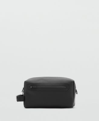 Mango Men's Faux Leather Detail Toiletry Bag