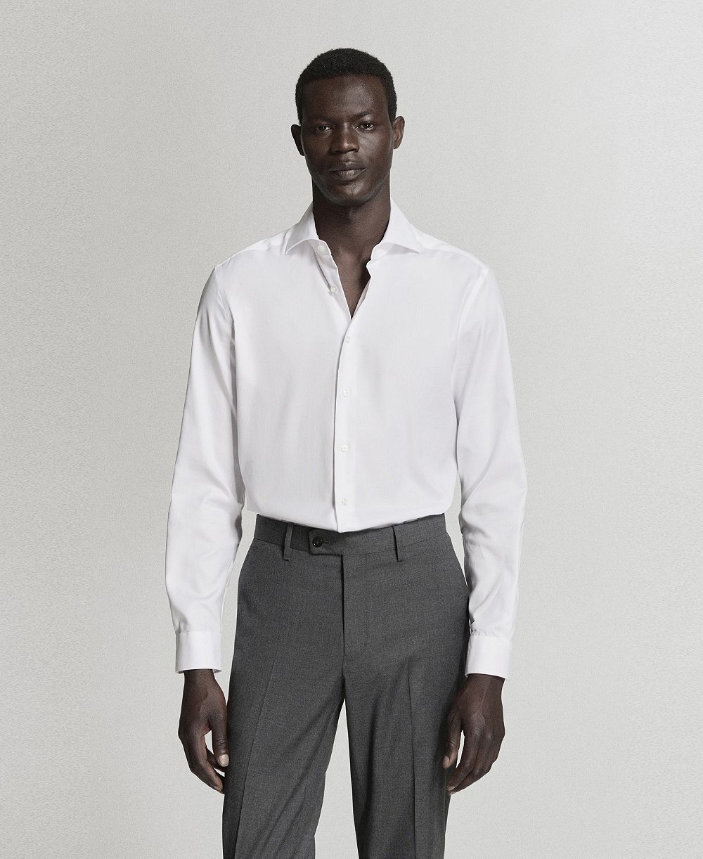 MANGO Мужская хлопковая рубашка Slim-Fit