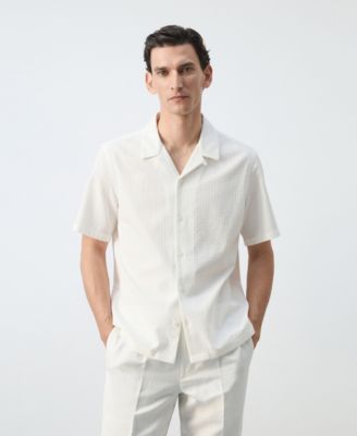 MANGO Мужская хлопковая рубашка Regular-Fit