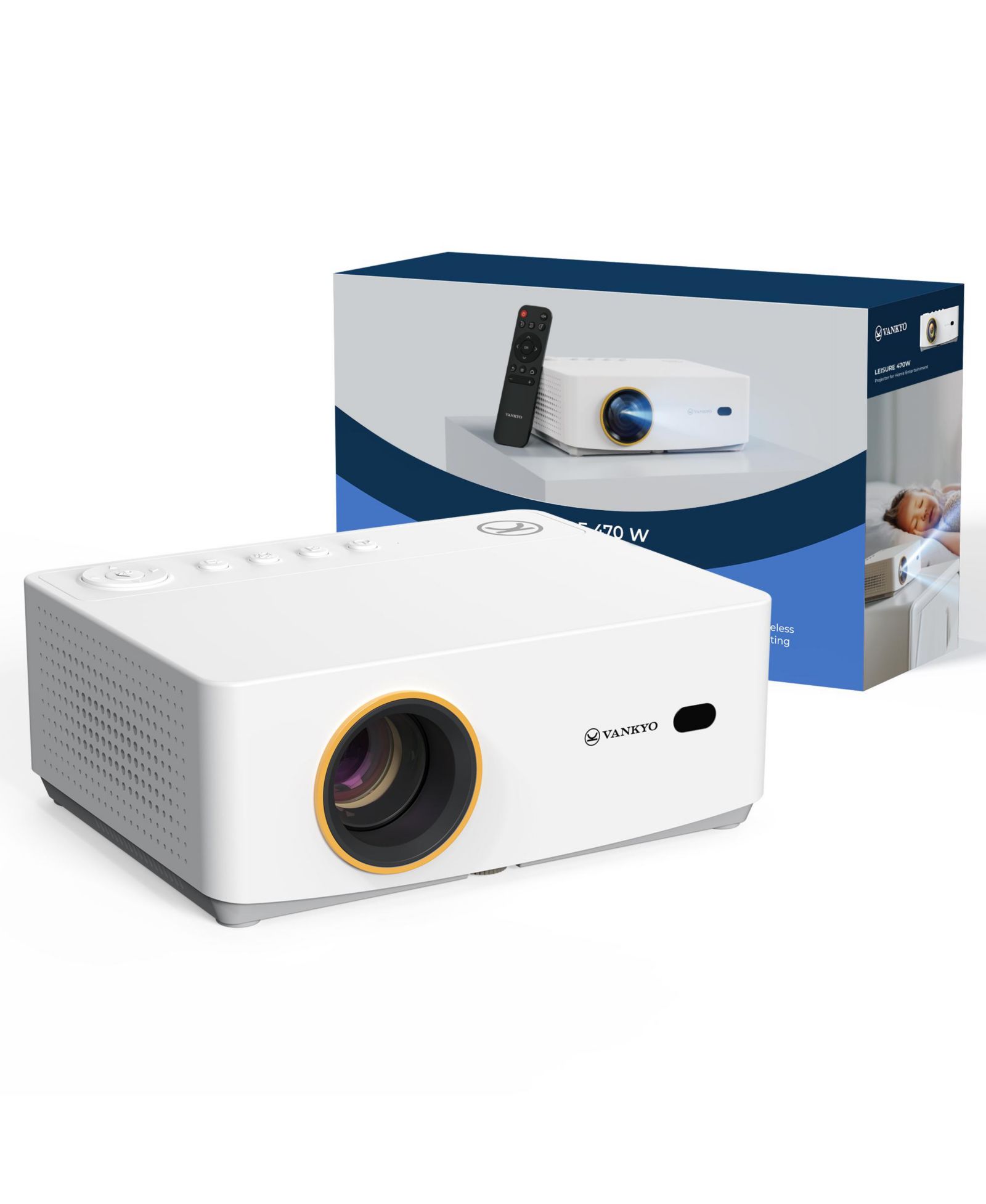 Vankyo Leisure 470W 720P 140-Lumen Wireless Portable Projector