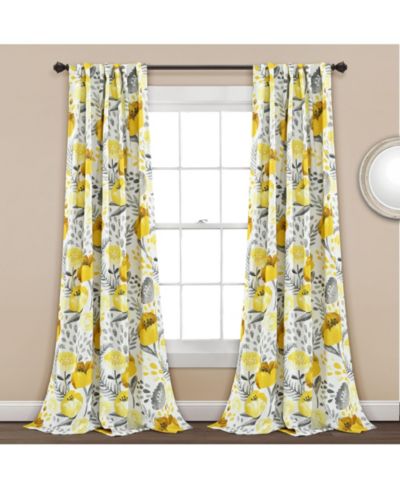 Парные шторы Lush Decor Poppy Garden, цветочный принт, 52"×84"