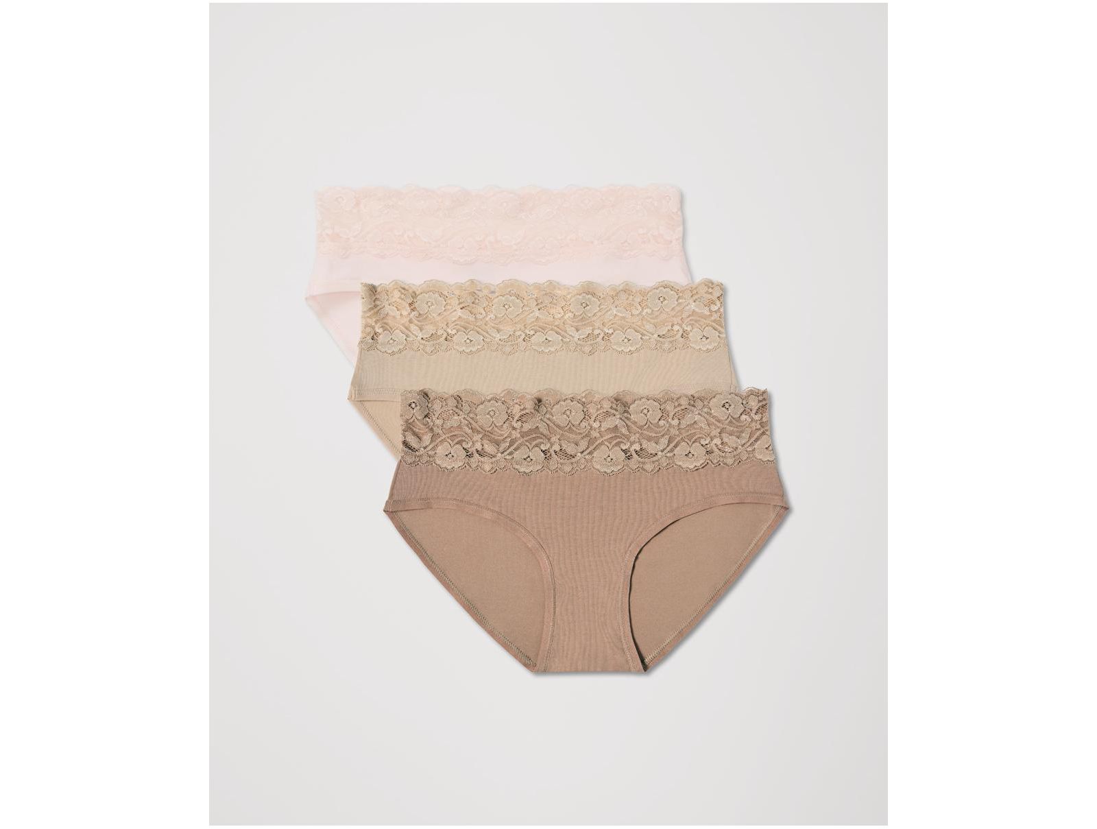 Pact Women's Lace Waist Brief 3-Pack Made with Organic Cotton