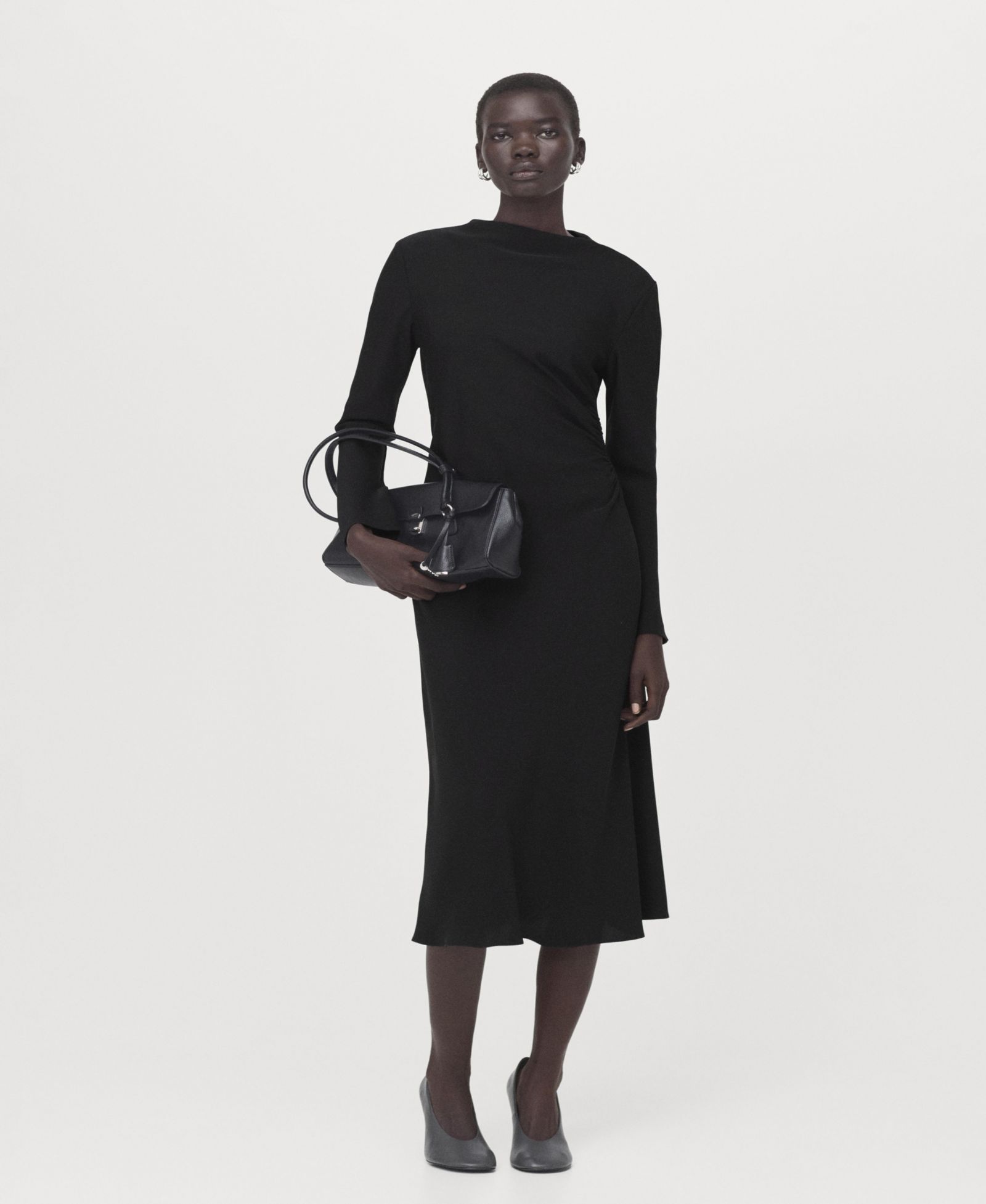 Mango Women's Ruched Midi Dress