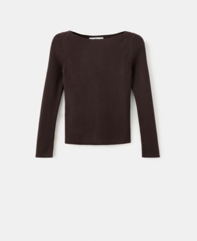 Вязаный свитер Mango Women's с вырезом лодочкой