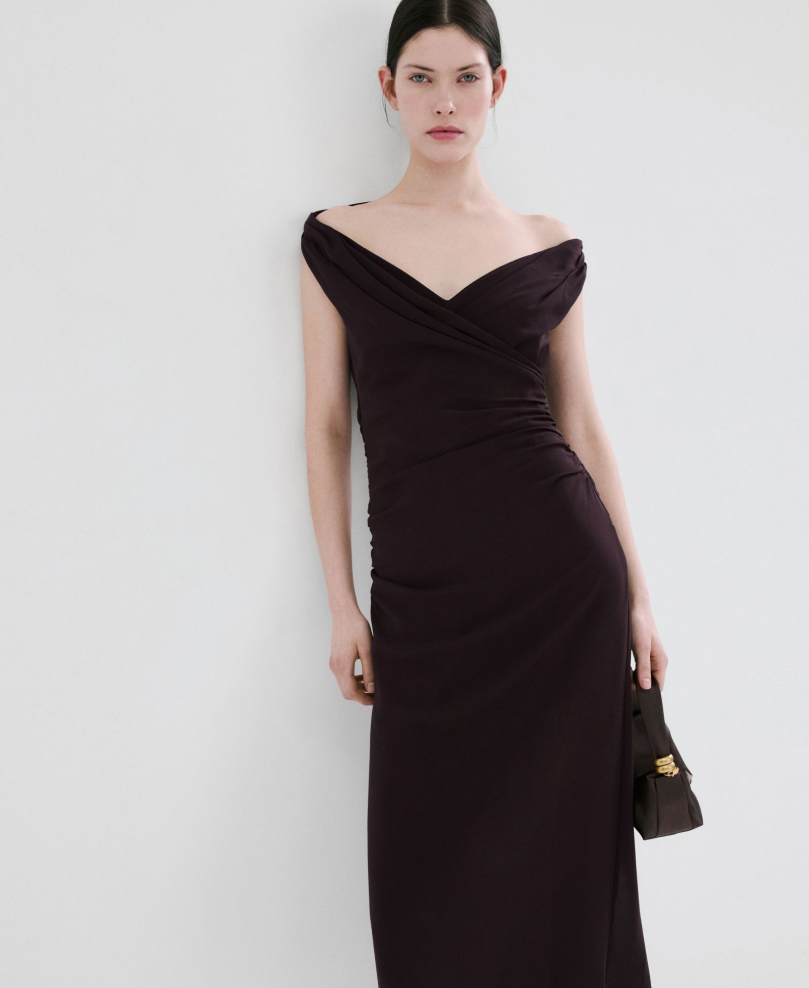 Женское платье Mango Crossover Neckline Ruched