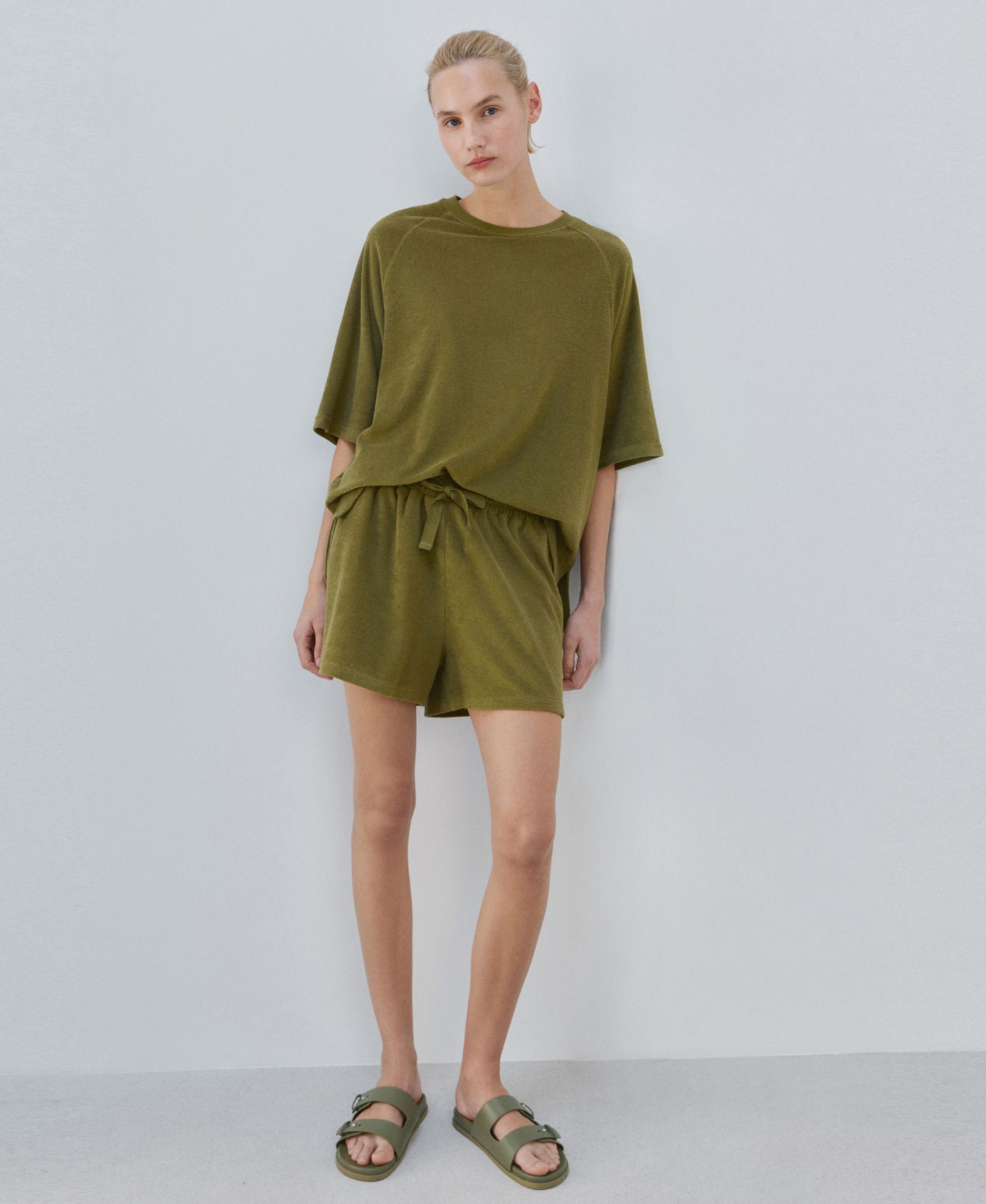Женские шорты Mango из хлопкового тера Terry Cotton