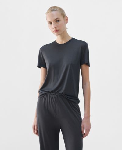 Mango Women's Short-Sleeved Micro-Modal Pajama Top