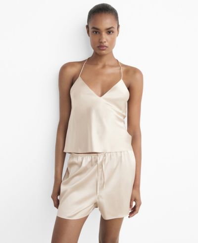 Mango Women's Silk Pajama Shorts