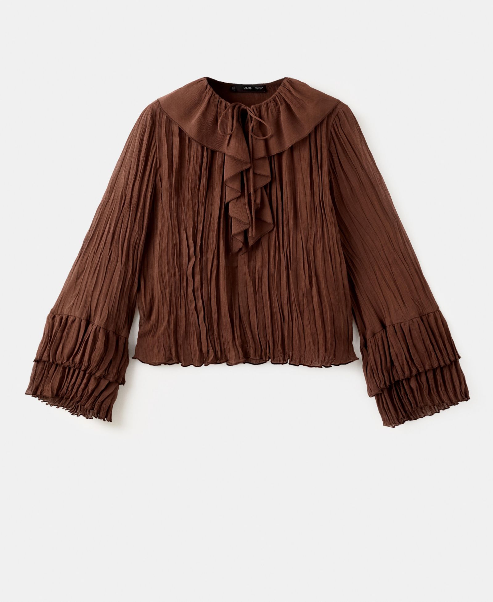 Mango Women's Ruffled Chiffon Blouse