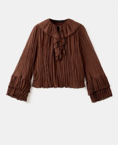 Mango Women's Ruffled Chiffon Blouse