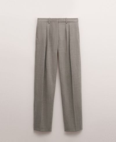Mango Женские шерстяные брюки Low-Rise
