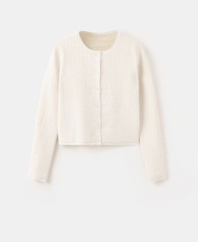 Mango Women's Textured Knit Cardigan Sweater