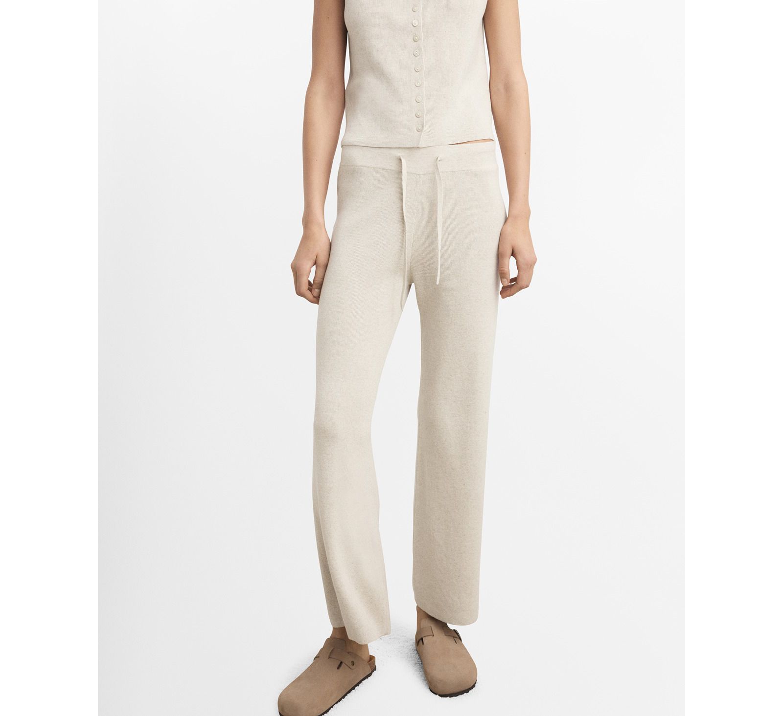 Mango Women's Fluid Cotton-Linen Woven Pants