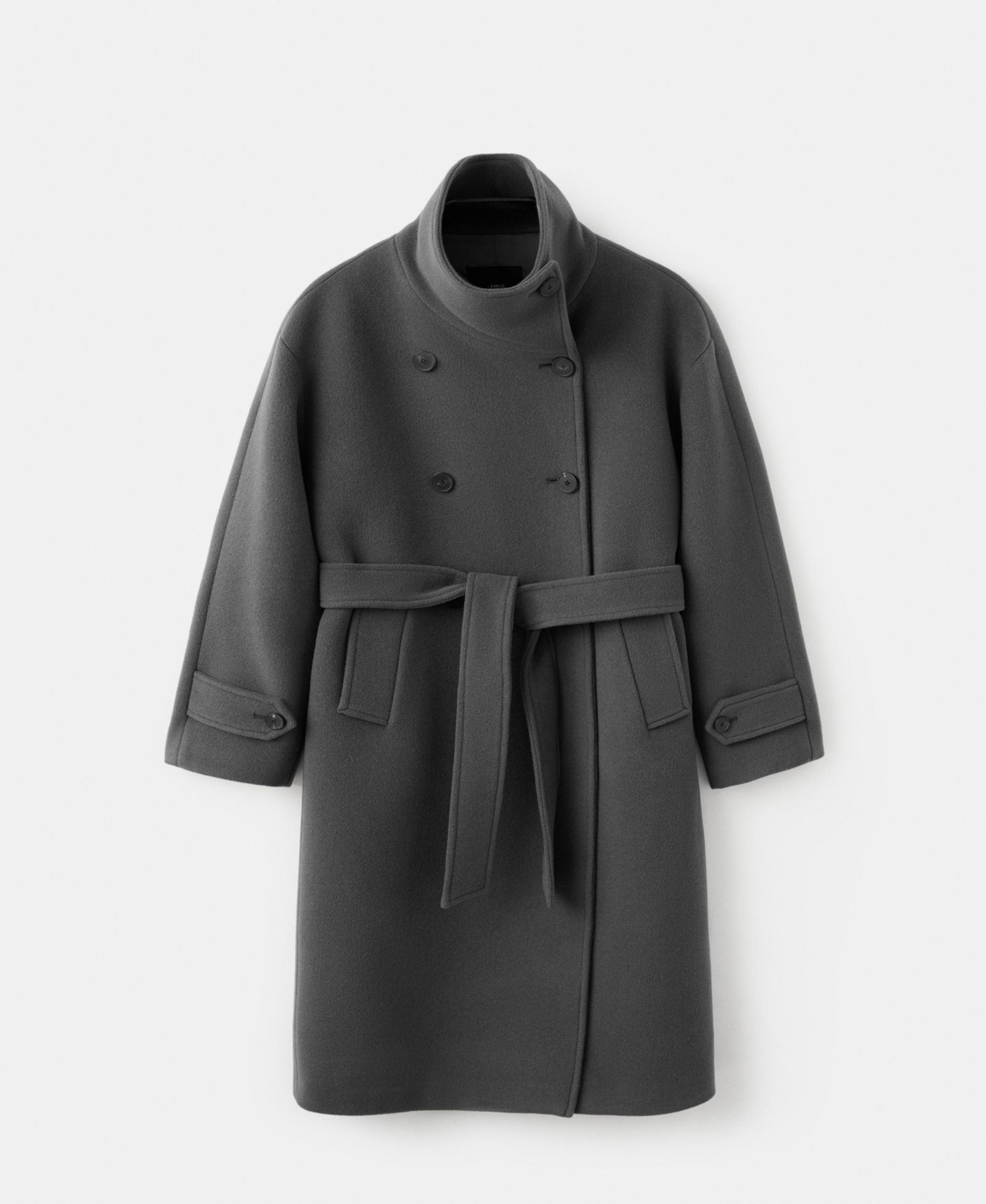 Mango Women's Belt Woolen Coat