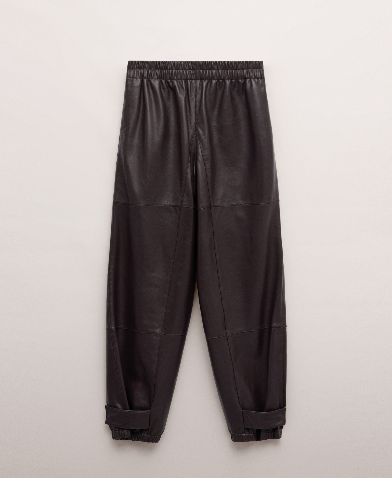 Женские брюки Mango Leather Buttoned Hem