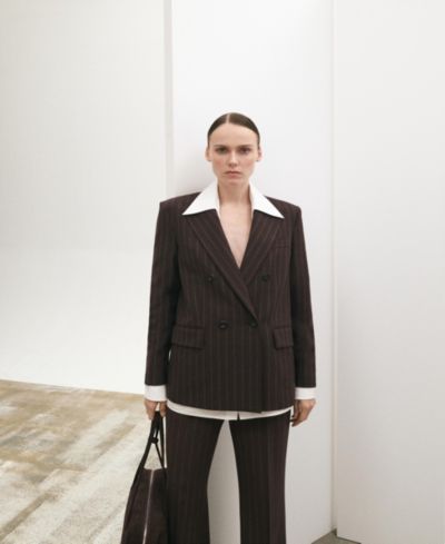 Женский блейзер Mango Double-Breasted Pinstripe Suit