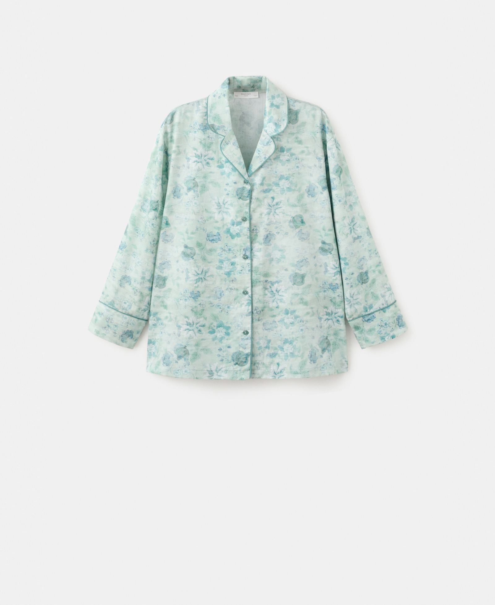 Женская пижамная рубашка Mango Printed с отделкой Piping Detail