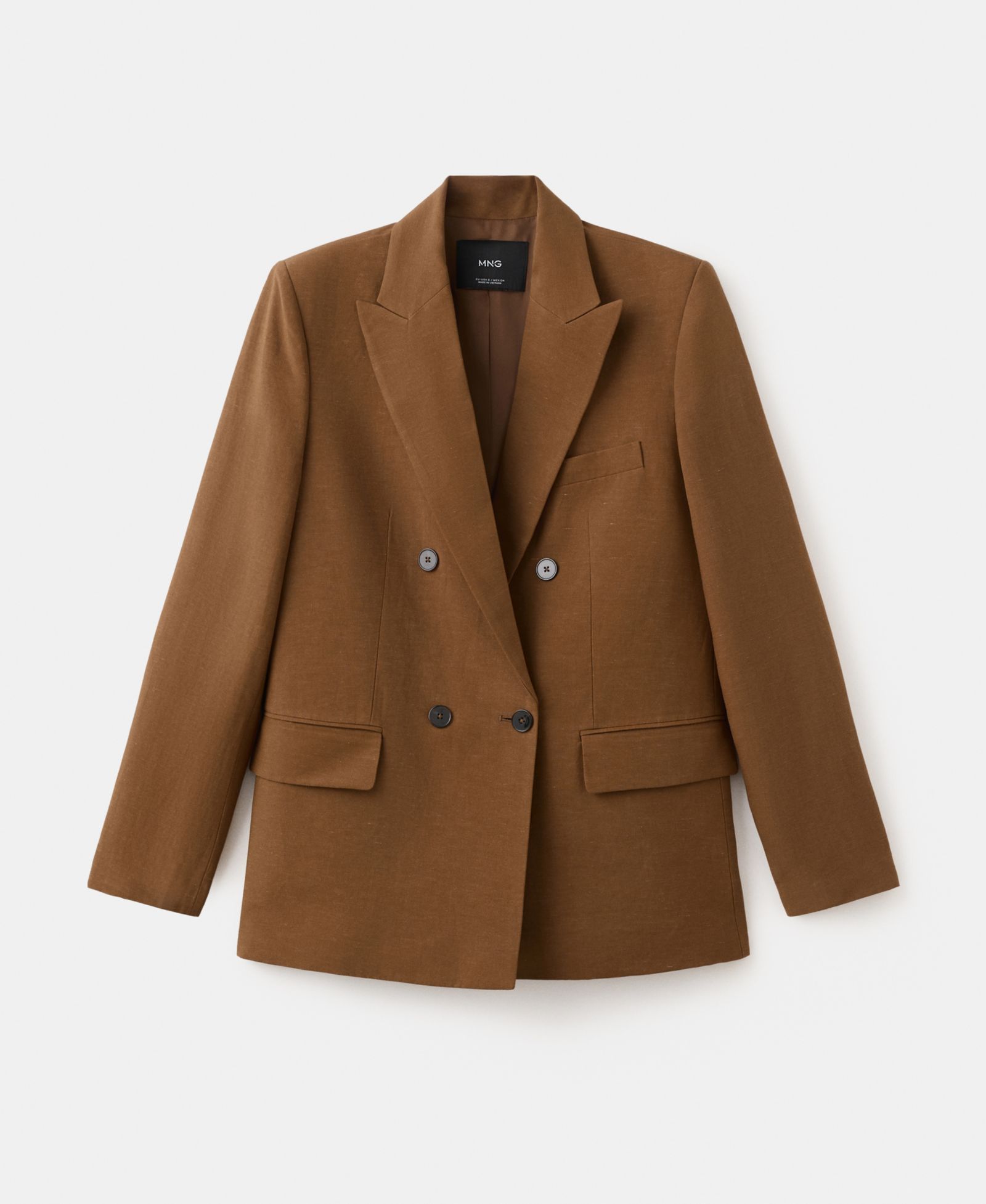 Mango Women's Double-Breasted Linen Suit Blazer