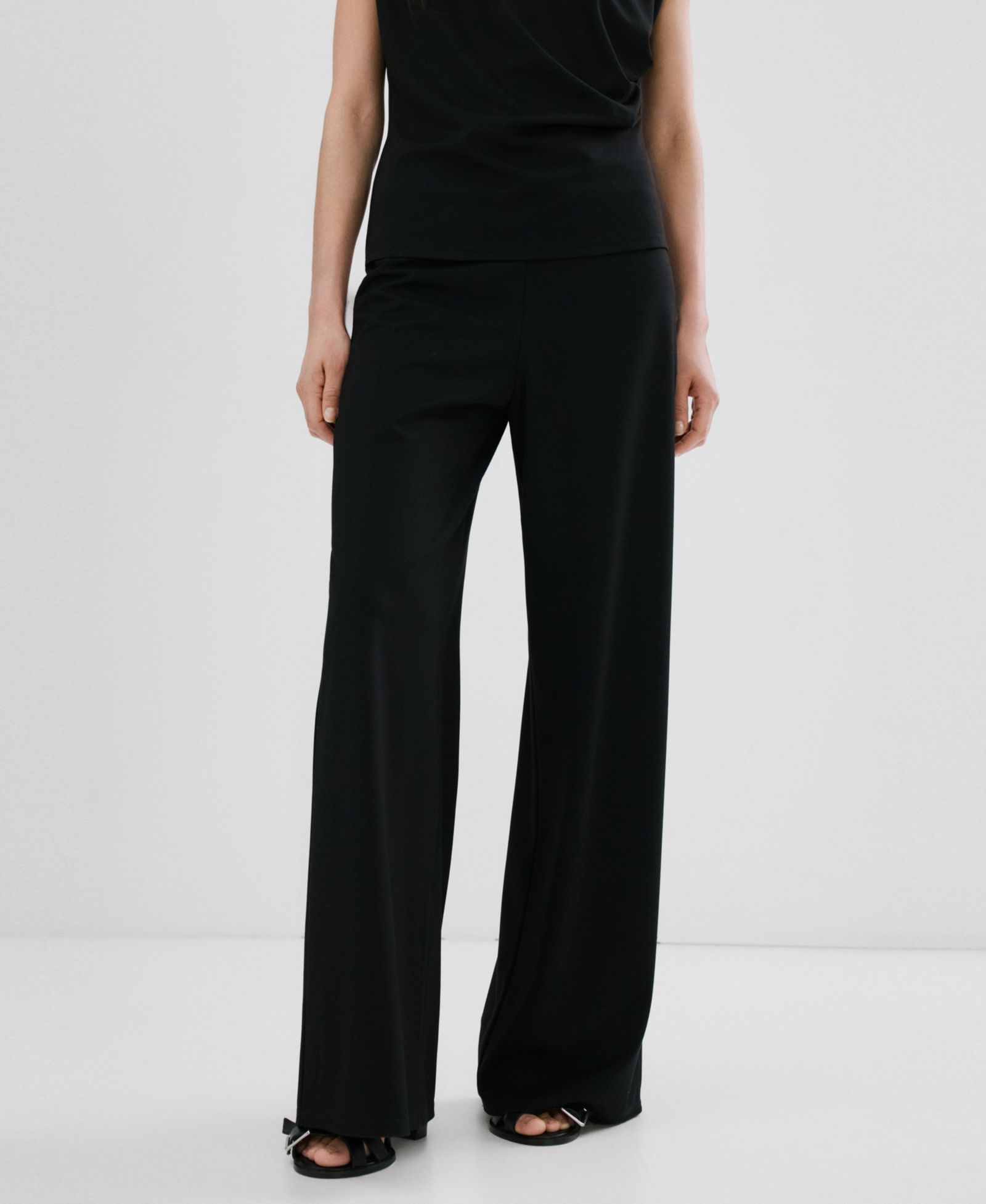 Mango Women's Elastic Waist Straight-Fit Pants
