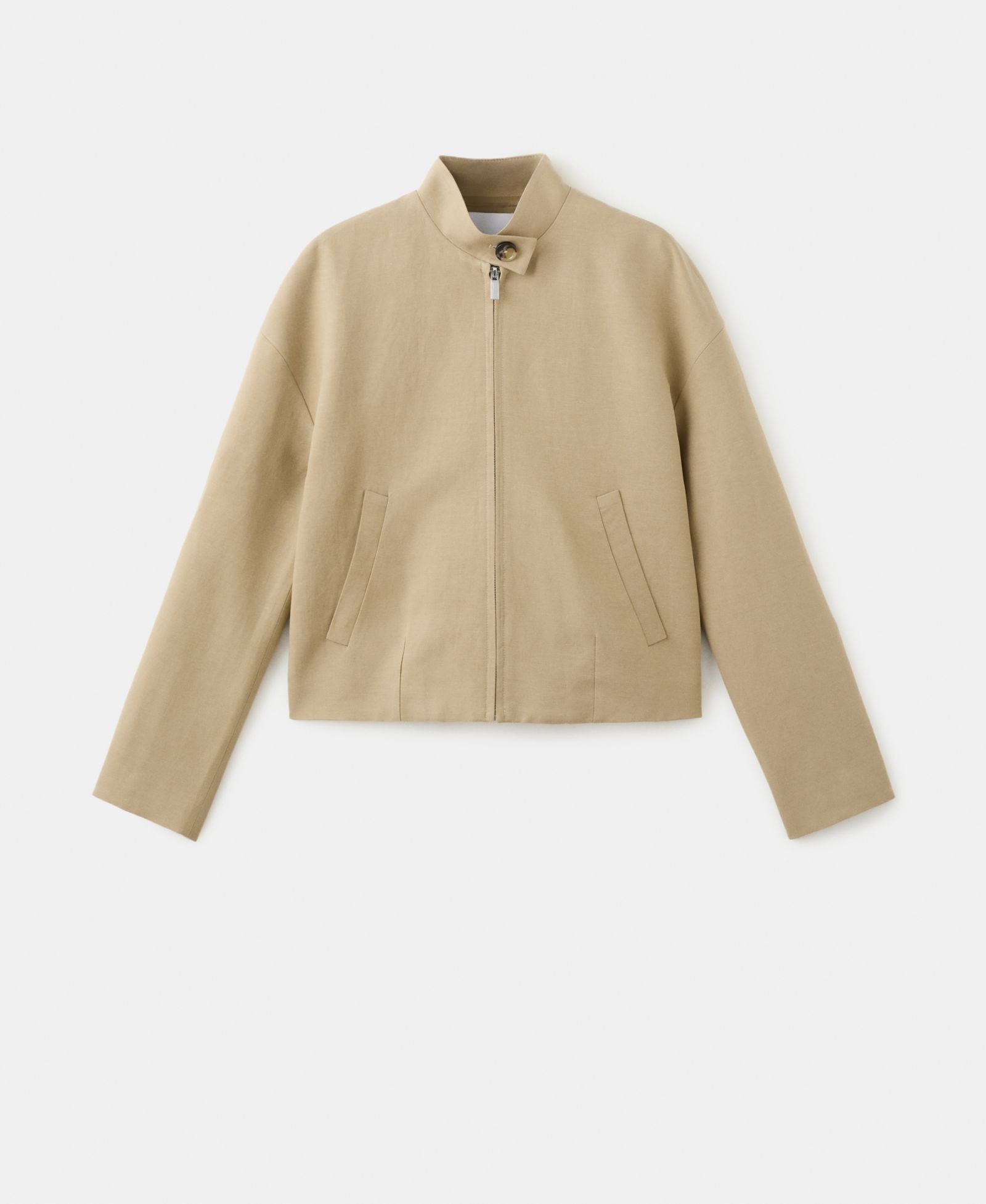Mango Women's Band Collar Linen Jacket