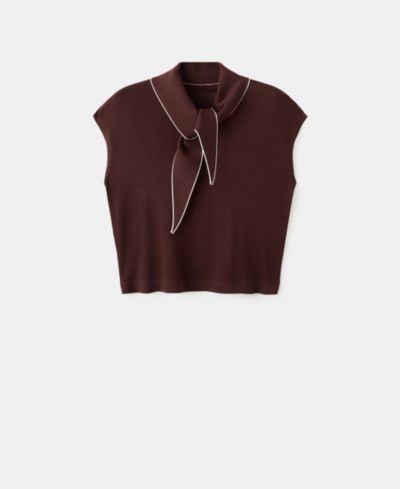 Mango Женский трикотажный топ с деталью Handkerchief