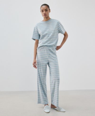 Mango Women's Cotton Striped Pajama Pants