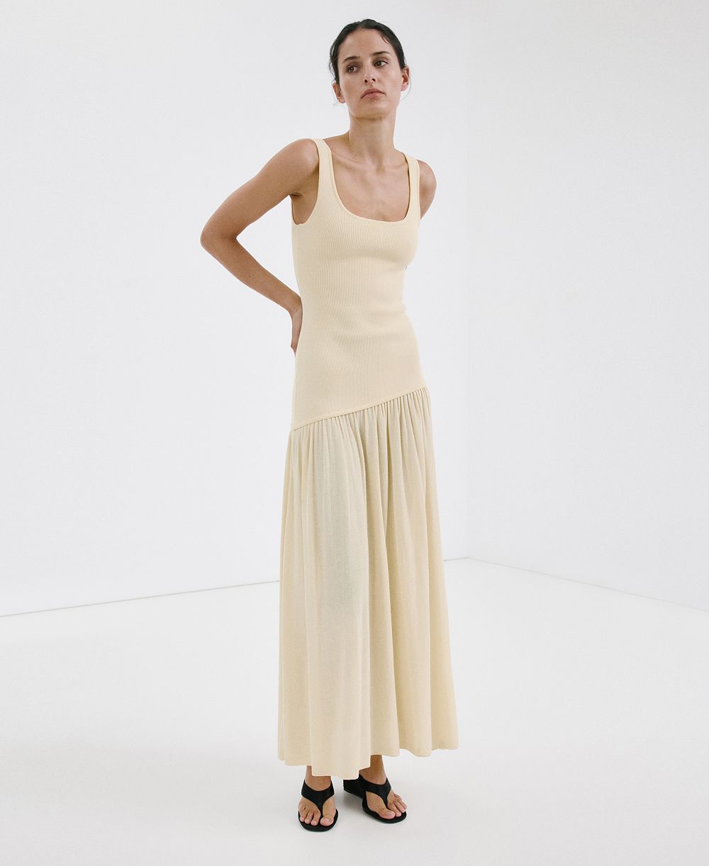 Mango Women's Asymmetrical-Cut Knit Dress