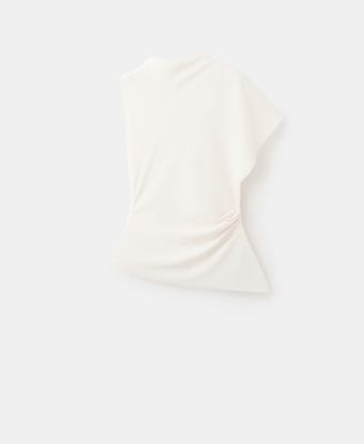 Mango Women's Ruched Detail Asymmetrical Blouse
