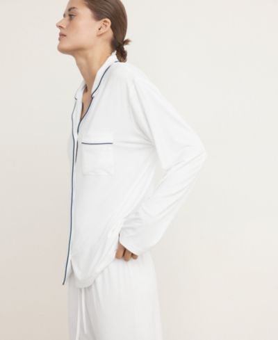 Mango Women's Two-Piece Piping Detail Pajamas