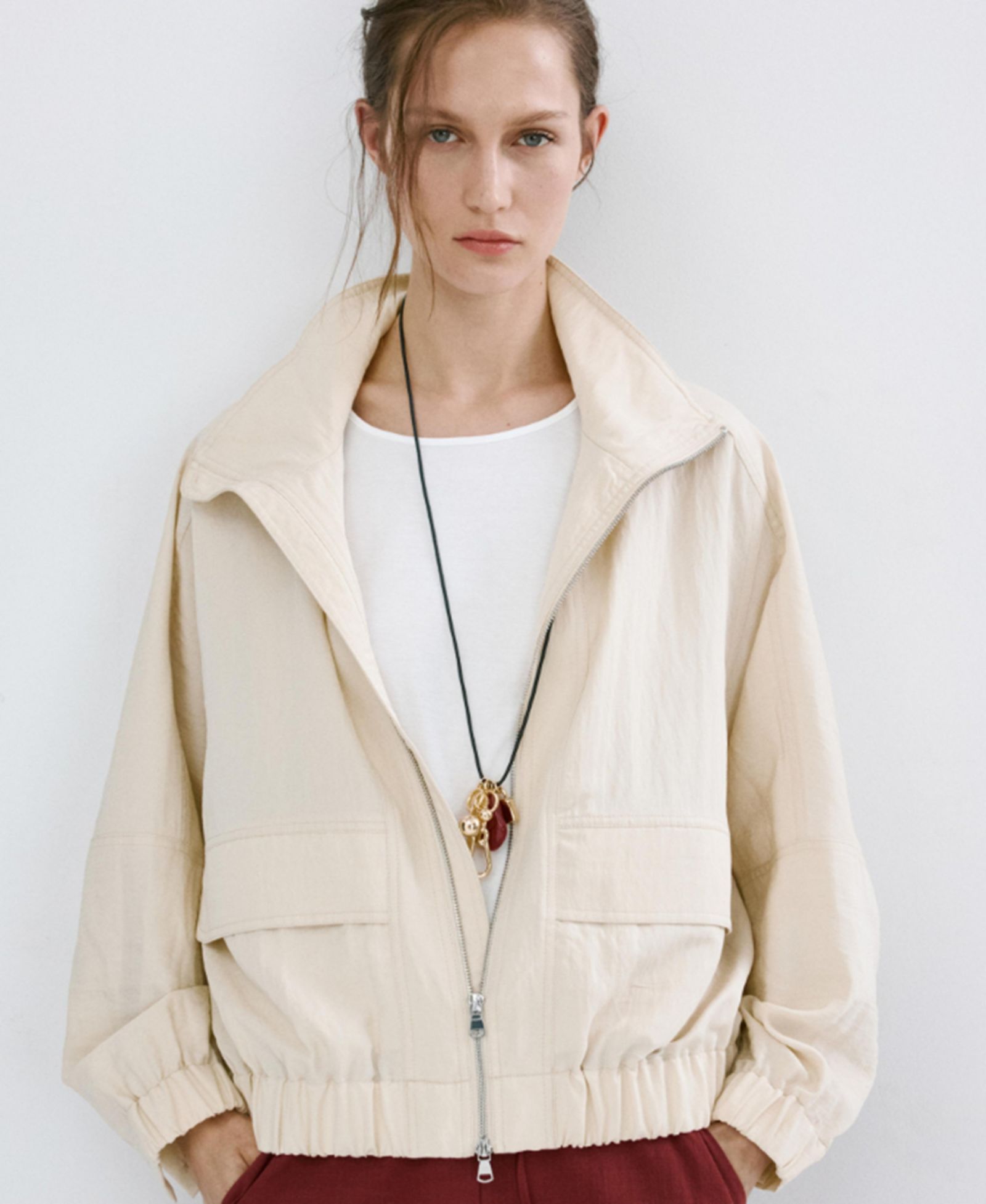 Mango Women's Starring Hailey Bieber Lyocell Bomber Jacket