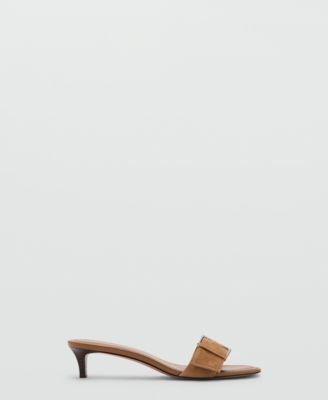 Женские кожаные сандалии на каблуке Mango Women's Buckle