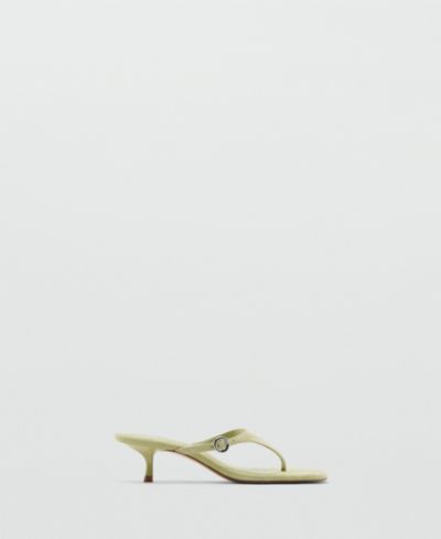 Mango Women's Kitten-Heel Leather Sandals