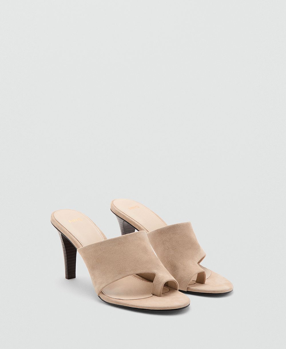 Mango Women's Suede Funnel-Heel Sandals