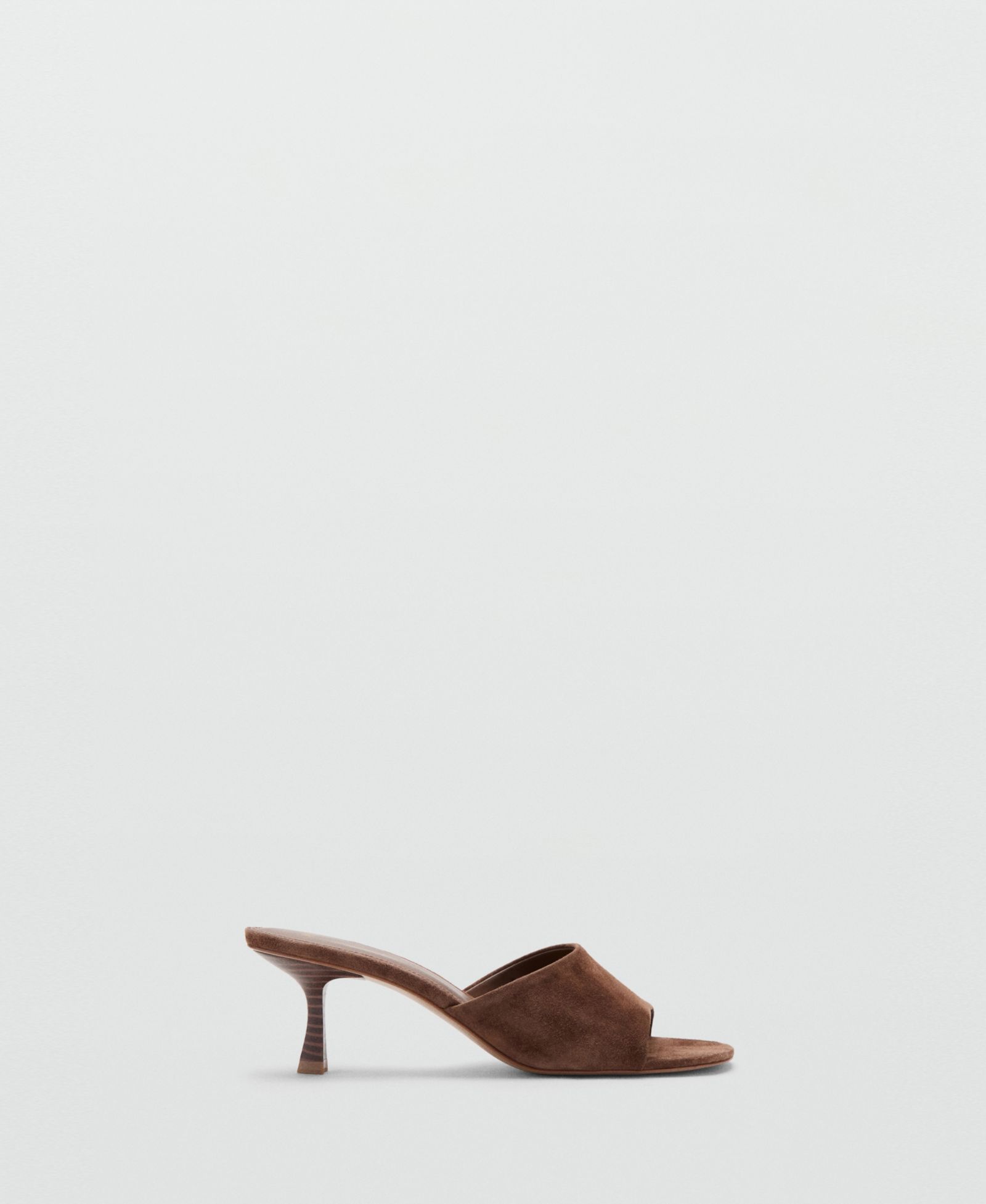 Mango Women's Suede Kitten Heel Sandals