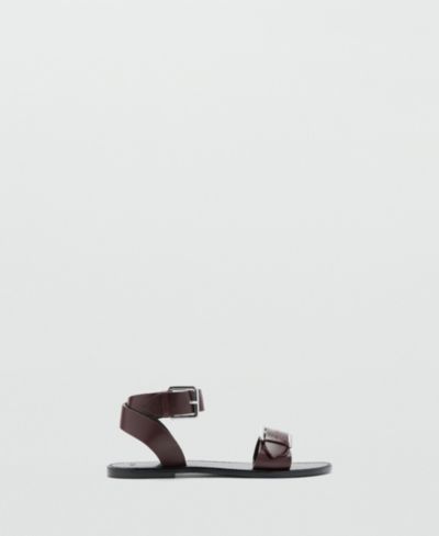 Mango Women's кожаные сандалии с пряжкой