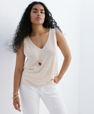 Mango Women's V-Neck Knit Top
