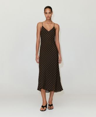 Женское платье Mango Floral Midi Thin-Strap V-Neck