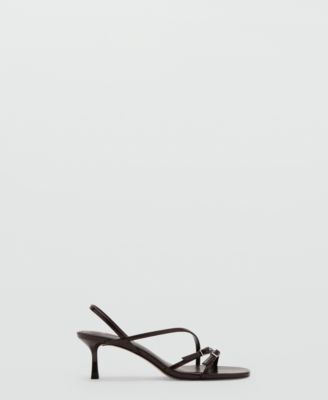 Mango Women's Straps Kitten Heel Sandals