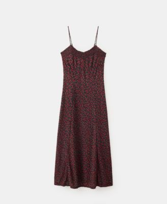 Платье Mango Women's Gathered Neckline Floral Midi-Dress