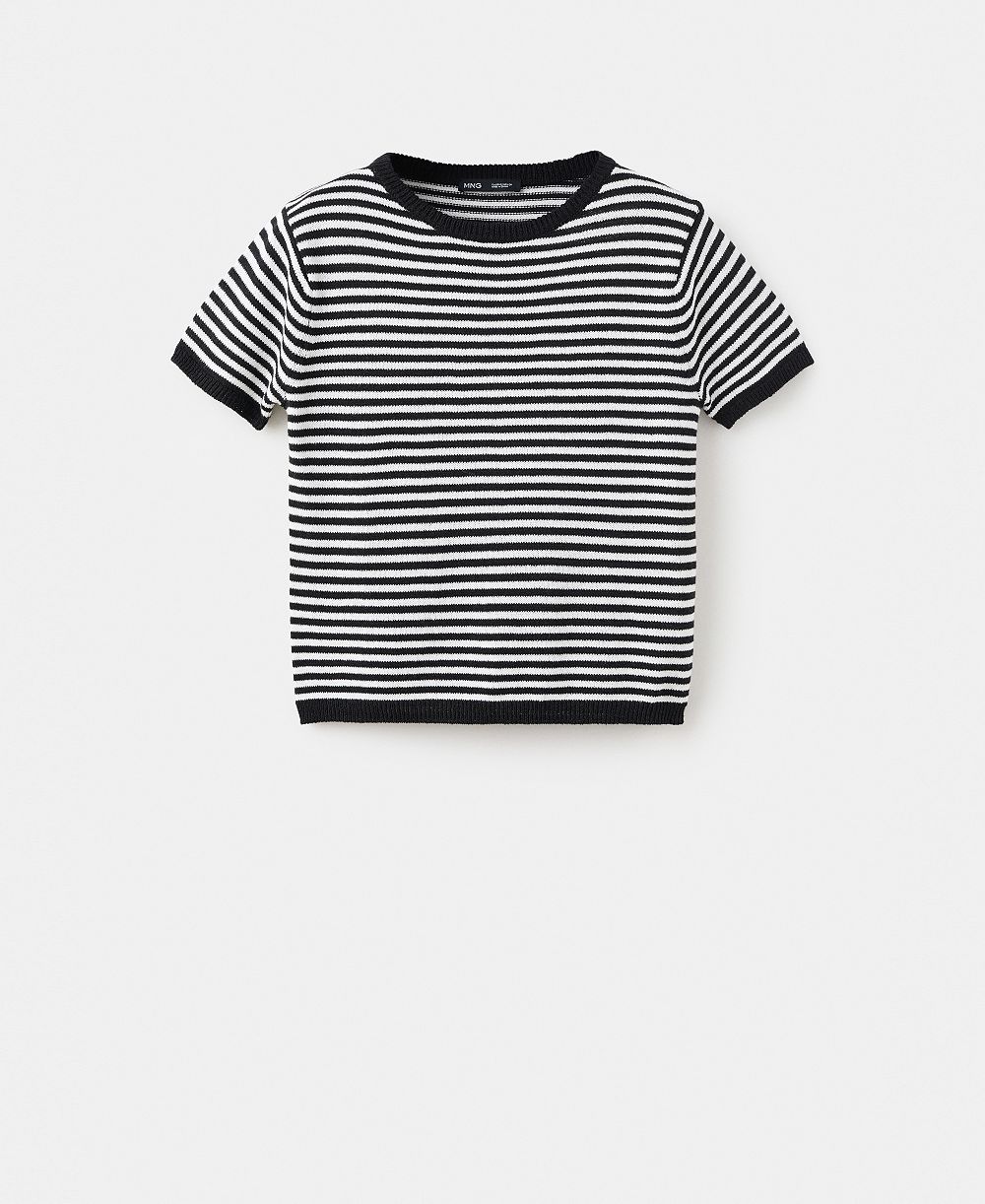 Женский полосатый джемпер Mango Short-Sleeved