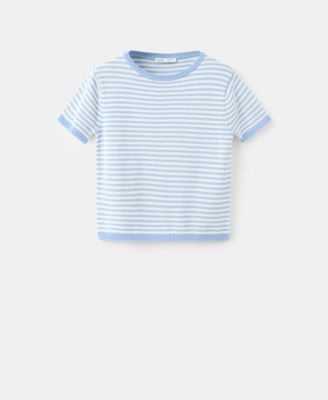 Mango Women's Striped Short-Sleeved Sweater