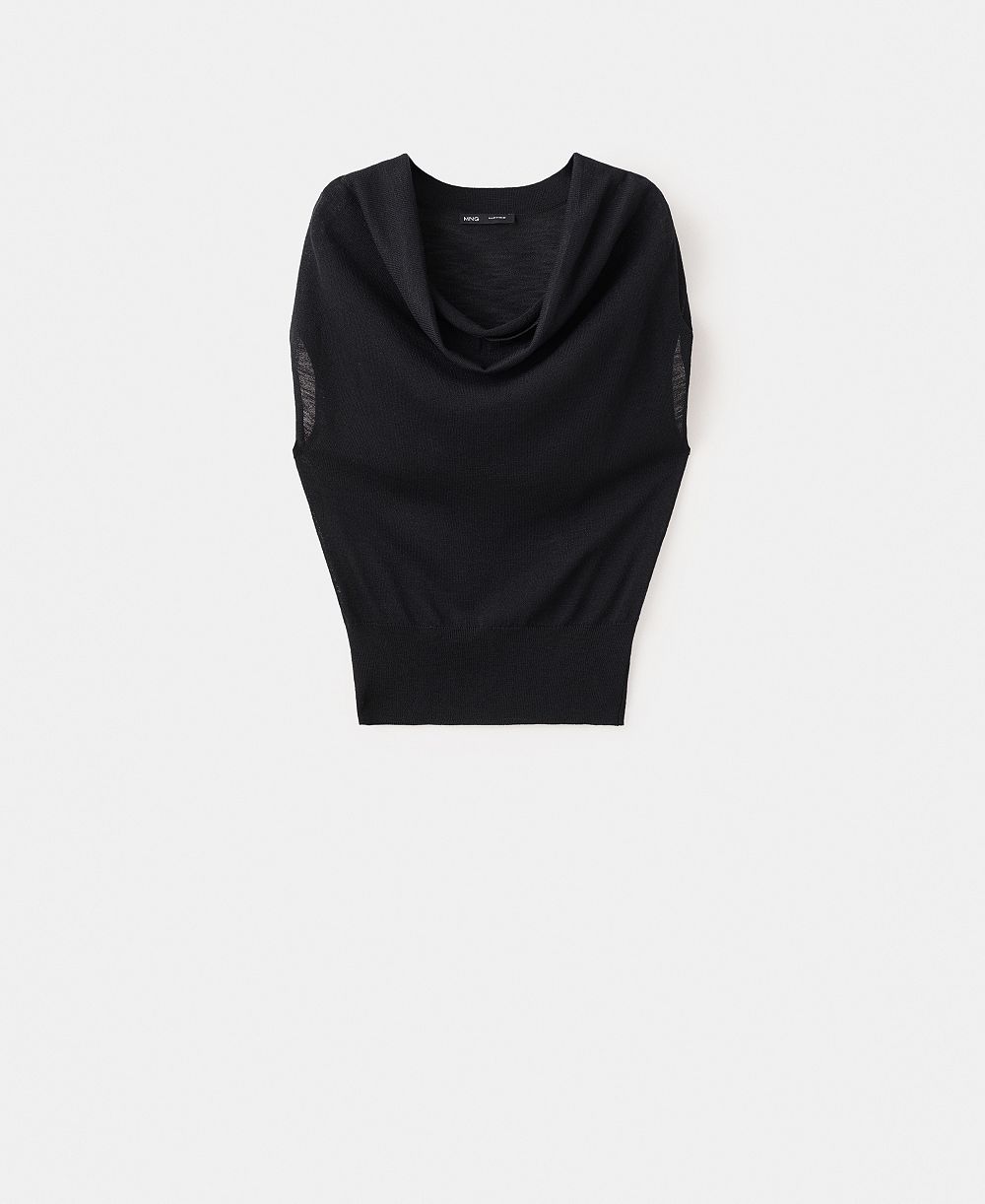 Mango Women's Draped Neck Knitted Sweater